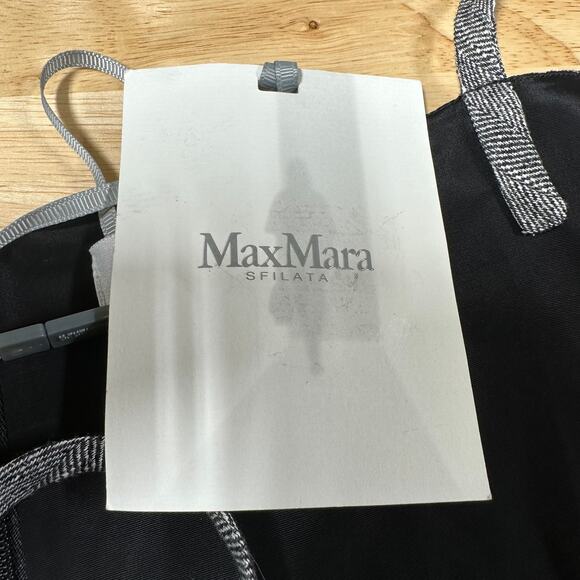 MaxMara NWT Vespa Silk Tweed Camisole Top Size US 10 Grey Linen V-Neck Italy - Picture 5 of 10